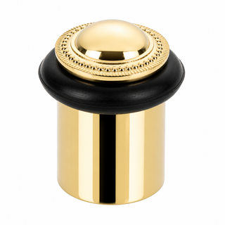 Heavy Duty Solid Brass Floor Door Stop Rope Low Profile 1-3/4" Polished Brass Finish (US3)
