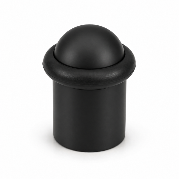 Heavy Duty Solid Brass Floor Door Stop Dome Low Profile 1-3/4" Matte Black Finish (US19)