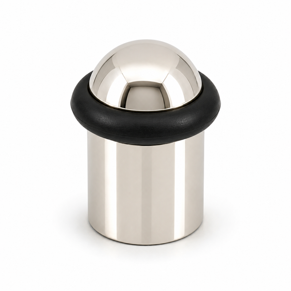 Heavy Duty Solid Brass Floor Door Stop Dome Low Profile 1-3/4" Polished Nickel Finish (US14)