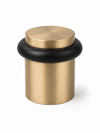 Heavy Duty Architectural Floor Door Stop – Solid Brass – Satin Brass Finish (US4)