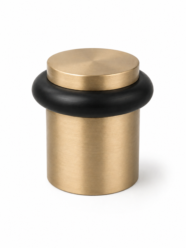 Heavy Duty Architectural Floor Door Stop – Solid Brass – Satin Brass Finish (US4)