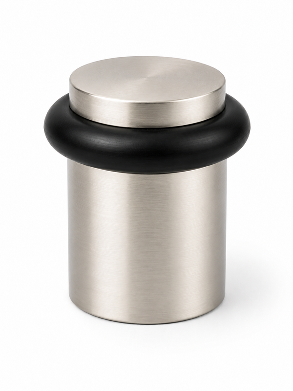 Heavy Duty Solid Brass Floor Door Stop Low Profile 1-3/4" Satin Nickel Finish (US15)