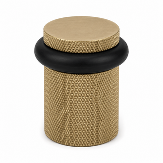 Heavy Duty Solid Brass Floor Door Stop Knurled Low Profile 1-3/4" Satin Nickel Finish (US15)