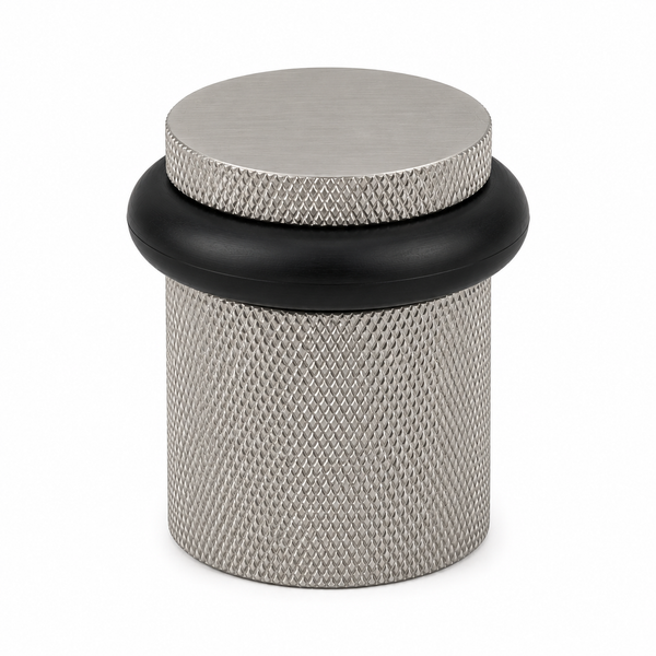 Heavy Duty Solid Brass Floor Door Stop Knurled Low Profile 1-3/4" Satin Brass Finish (US4)
