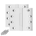 4x4 Inch Solid Brass Square Barrel Door Hinge - Polished Chrome