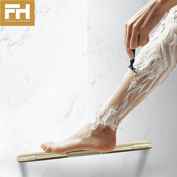 Hotel Style Shower Bar Footrest - Satin Brass Finish