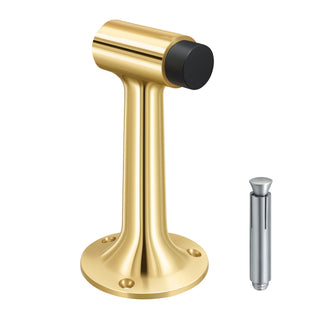 Heavy Duty 6″ Floor-Mount Door Stop – Solid Brass, Commercial Grade (Polished Brass)