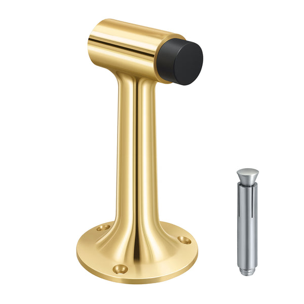 Heavy Duty 6″ Floor-Mount Door Stop – Solid Brass, Commercial Grade (Polished Brass)