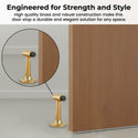 Heavy Duty 6″ Floor-Mount Door Stop – Solid Brass, Commercial Grade (Polished Brass)