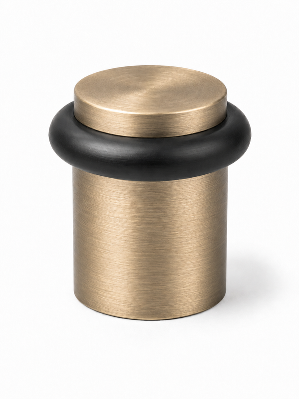 Heavy Duty Solid Brass Floor Door Stop Low Profile 1-3/4" Antique Brass Finish (US5)
