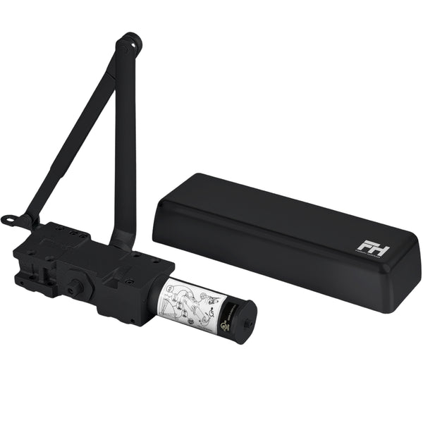 Extra Heavy Duty Commercial Door Closer Cast Iron - Matte Black Finish