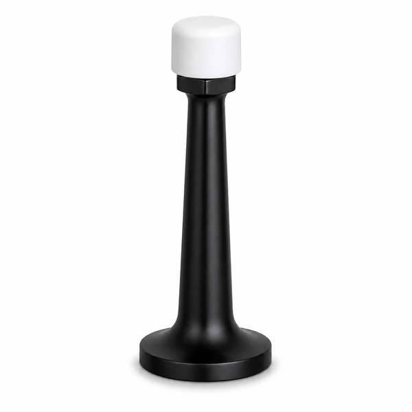 3″ Wall-Mount Door Stop – Solid Brass, Residential Grade, Flat Black (US19) with White Tip
