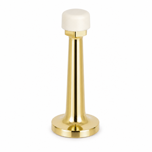 Gold and white door stopper on a white background