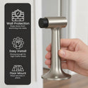 Heavy Duty 6″ Floor-Mount Door Stop – Solid Brass, Commercial Grade (Satin Nickel)